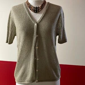 Women's Short Sleeve Knit Cardigan Sweater